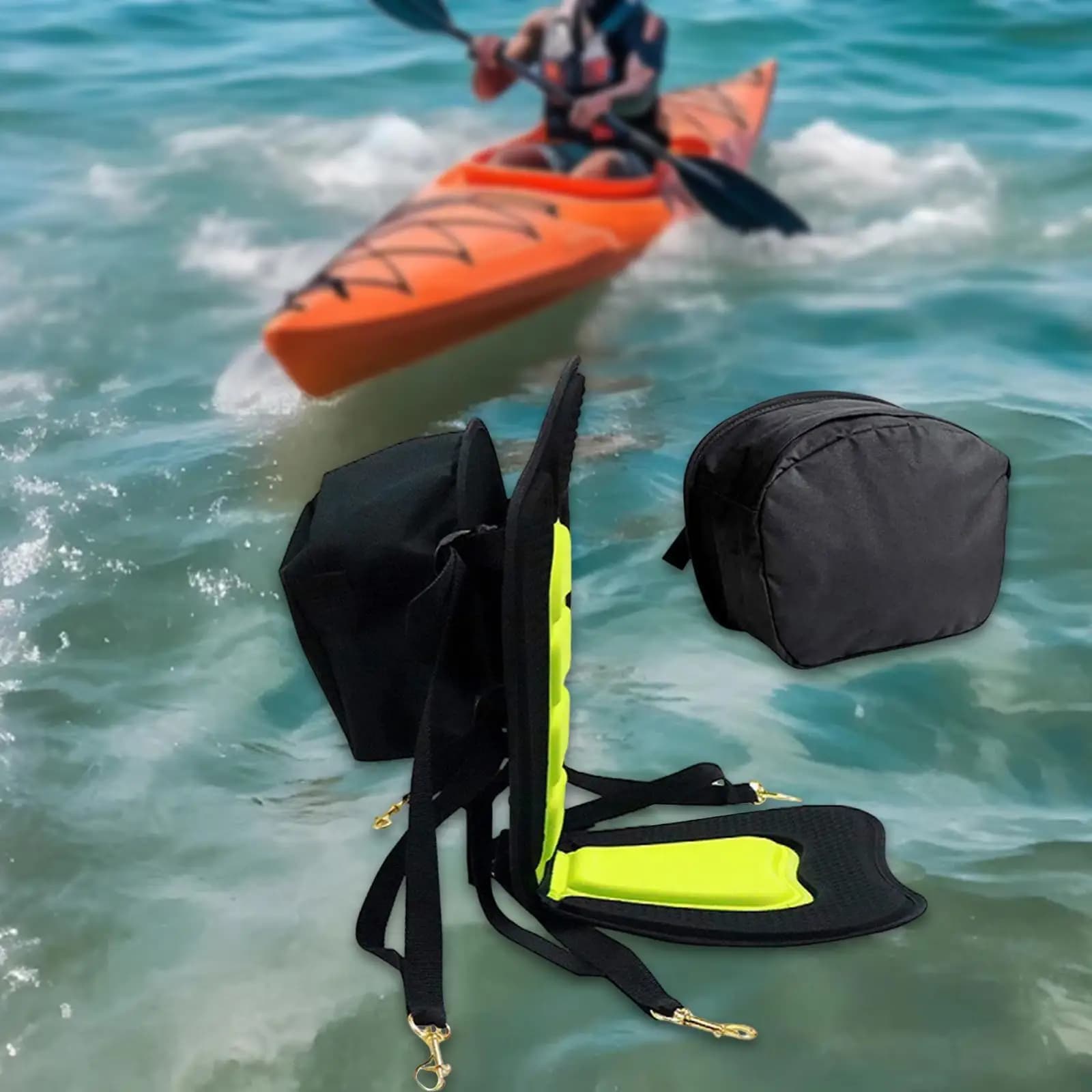 Borsa portaoggetti per sedile kayak e paddle board, rimovibile, elegante e impermeabile, per pesca, paddle board, canoa e kayak