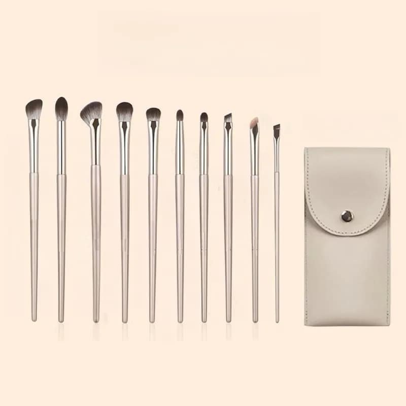 Set di pennelli per trucco dorati da 10 pezzi e custodia Kit di pennelli per trucco da viaggio portatile multifunzionale Pennello per ombretto Pennello per fard