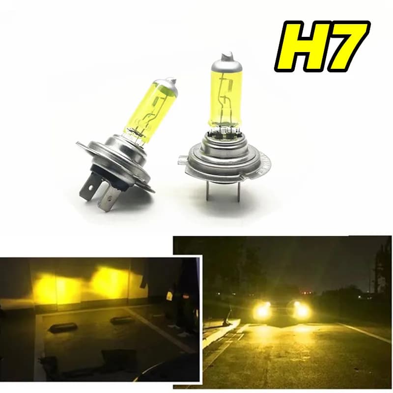 2 pezzi H7 Super giallo faro 3000K 12V55W giallo abbagliante H1 H3 H4 H11 lampada alogena H10 fendinebbia lampadina per auto
