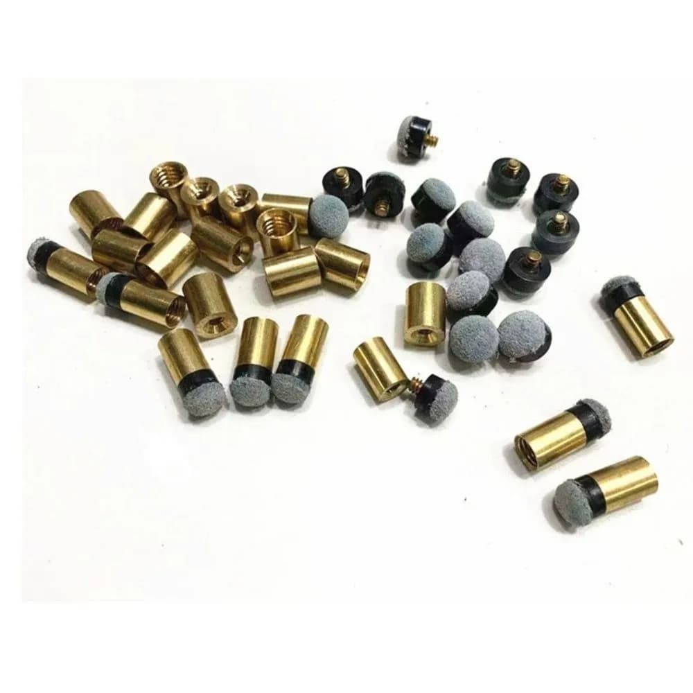 Accessori per biliardo: Puntali a vite per stecca da biliardo, punta in pelle da 10 mm, puntali di ricambio in ottone per stecca da biliardo, puntali per gioco di biliardo