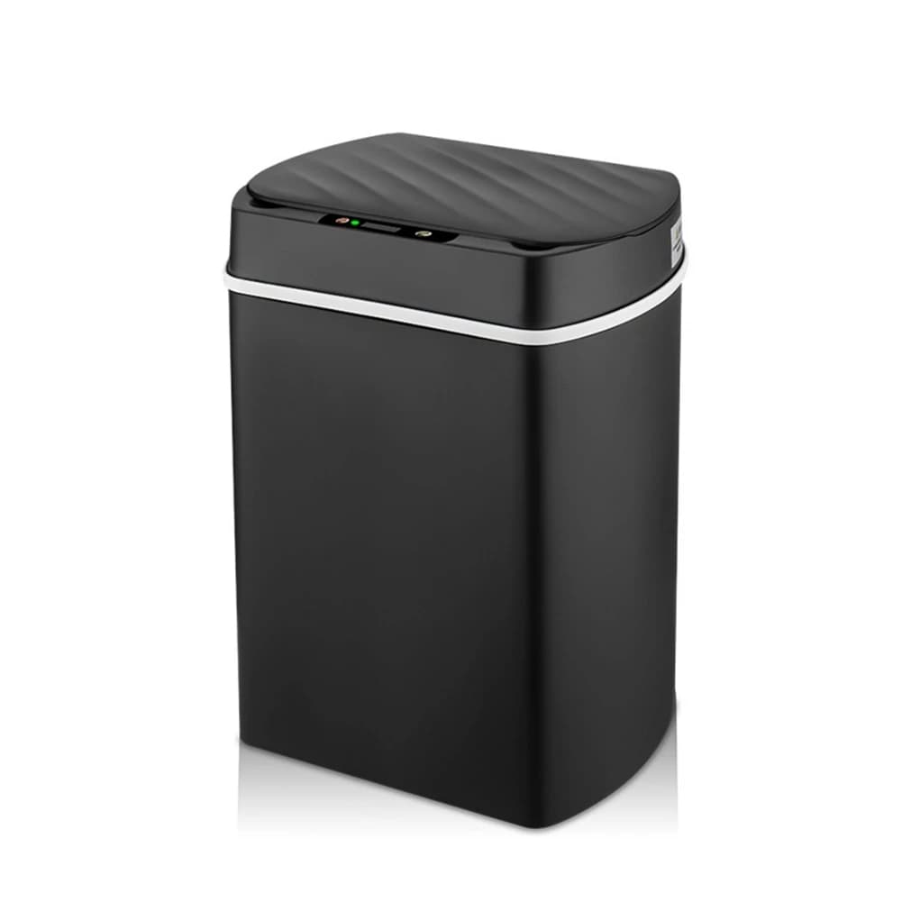 Cestino per rifiuti A23P con sensore automatico per cucina, casa, bagno, smart home, nero, 15L