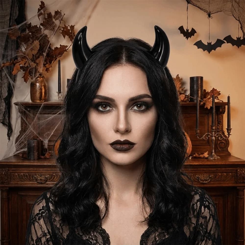 Hair Accessories Animal Devil Horn Hairband Resin Glossy Ox Horn Hair Clips Hair Hoop Alligator-clip Anime Headband Cosplayers