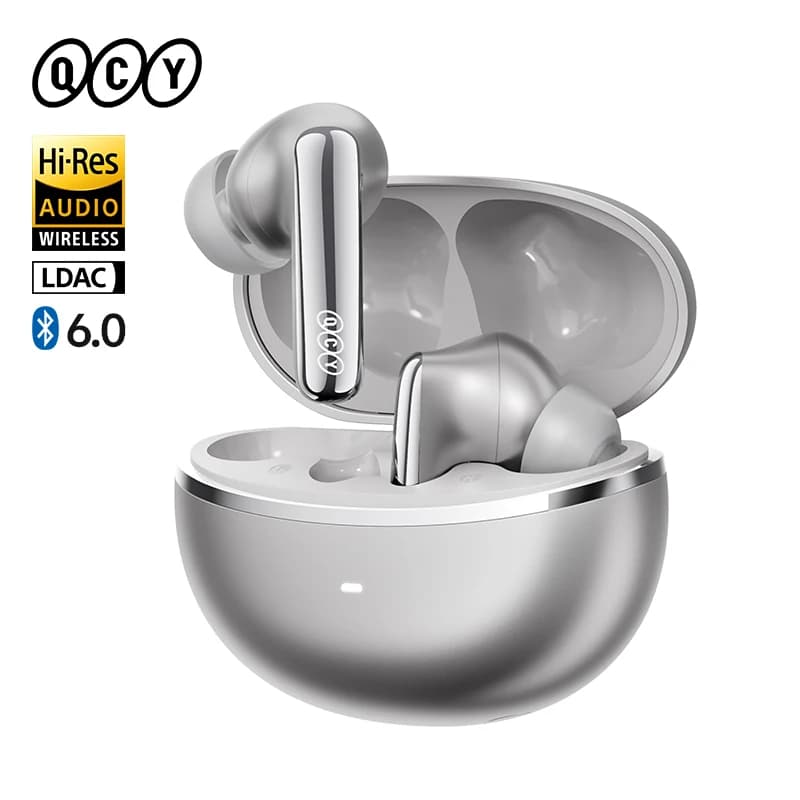 QCY MeloBuds N70 HT18 Wireless Earphones Hybrid Adaptive ANC Hi-Res Sound with LDAC Bluetooth 6.0 Earbud Wireless Charging 50Hrs