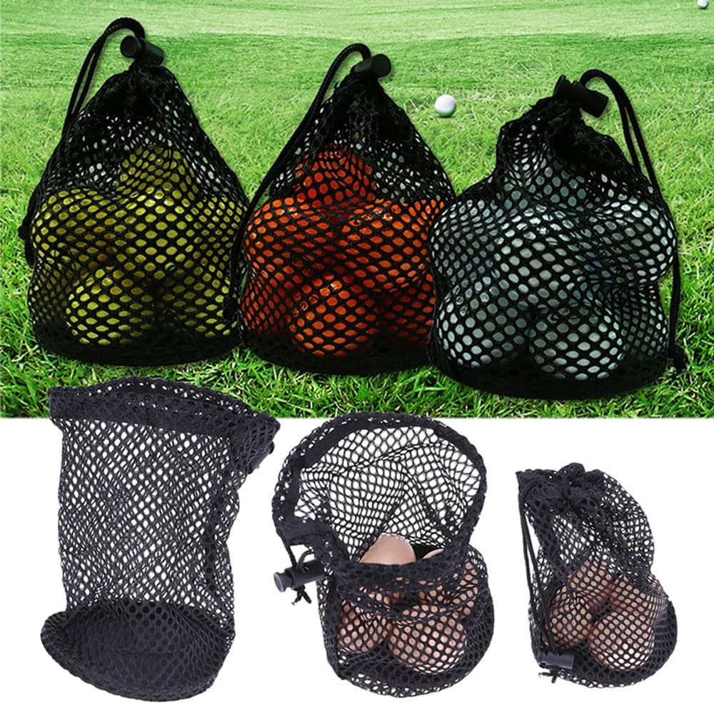for Gym 16/32/56 Ball Sports Mesh Net Carrying Bag Black Golf Ball Bags Drawstring Pouch Golf Storege Bag Golf Mesh Bag