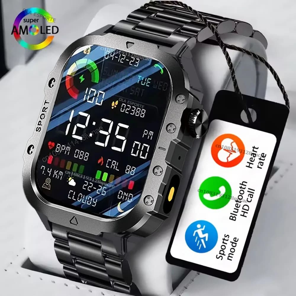 2026 Smartwatch Men Bluetooth Call Heart Rate Health Monitor AI Voice Waterproof Sport GPS Tracker Smart Watches For Android IOS