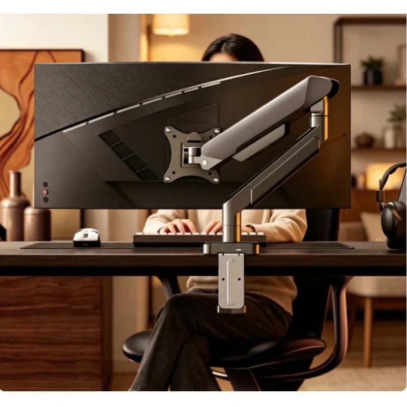 Adjustable Universal Single Monitor Desk Mount Fits 32 Inch Max Screen 19.8 LBS Load for Home Office Desktop