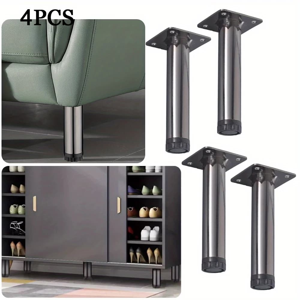 4 pezzi Nuovo design Gun Grey 15 cm gambe per mobili regolabili in altezza Gambe da tavolo regolabili Gambe per divani in metallo durevoli Raccordi hardware