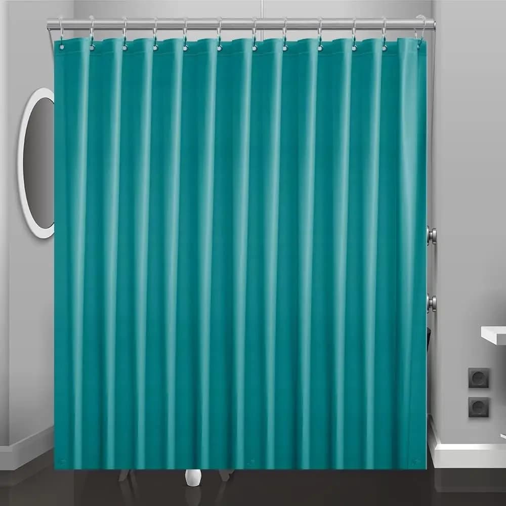 Tenda da doccia in plastica verde acqua, 72x72 pollici, leggera, blu-verde con occhielli antiruggine e magneti appesantiti