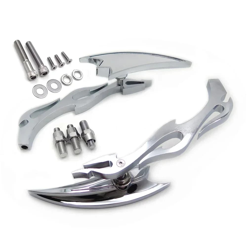 For Harley Softail Fat Boy Sportster CHROME Aftermarekt Motorcycle Parts Alloy Arrow Custom Mirrors Adjustable Angle