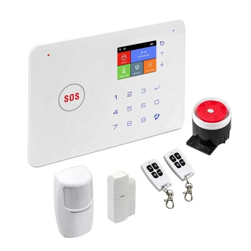Sistema di Allarme Intelligente Wireless Tuya WIFI/GSM/RF433 con Rilevatore PIR/Sensore Porta/Sirena/Telecomando