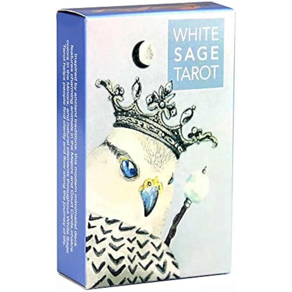 Mazzo di tarocchi White Sage, un mazzo di 78 carte tascabile con affascinanti illustrazioni di animali e design minimalista ispirato alla natura 10,3*6 cm
