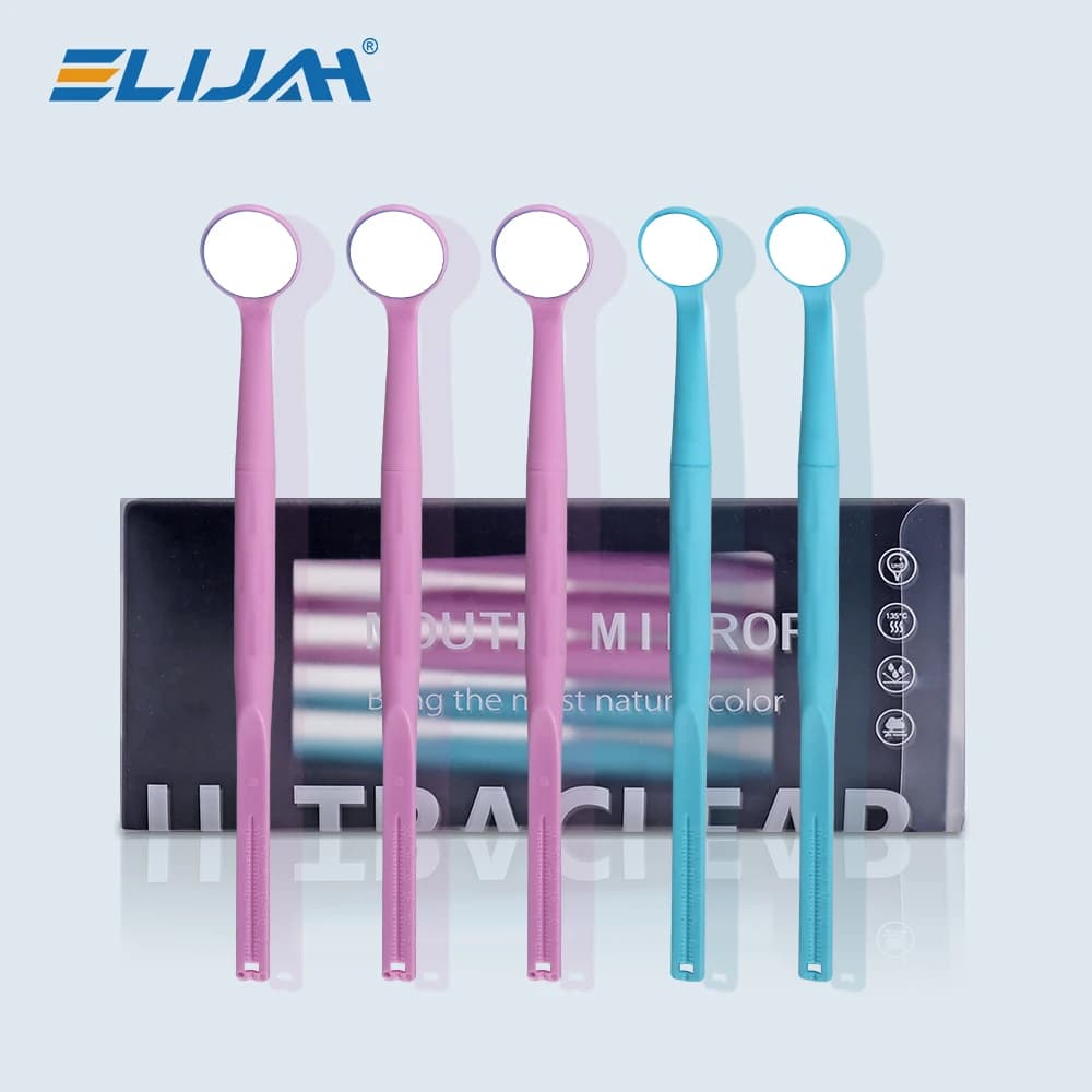 Set of 5 High Definition Dental Mirrors with Nano-Tempered Coating, Anti-scratch and Autoclaves, Dentale Whitening Tools