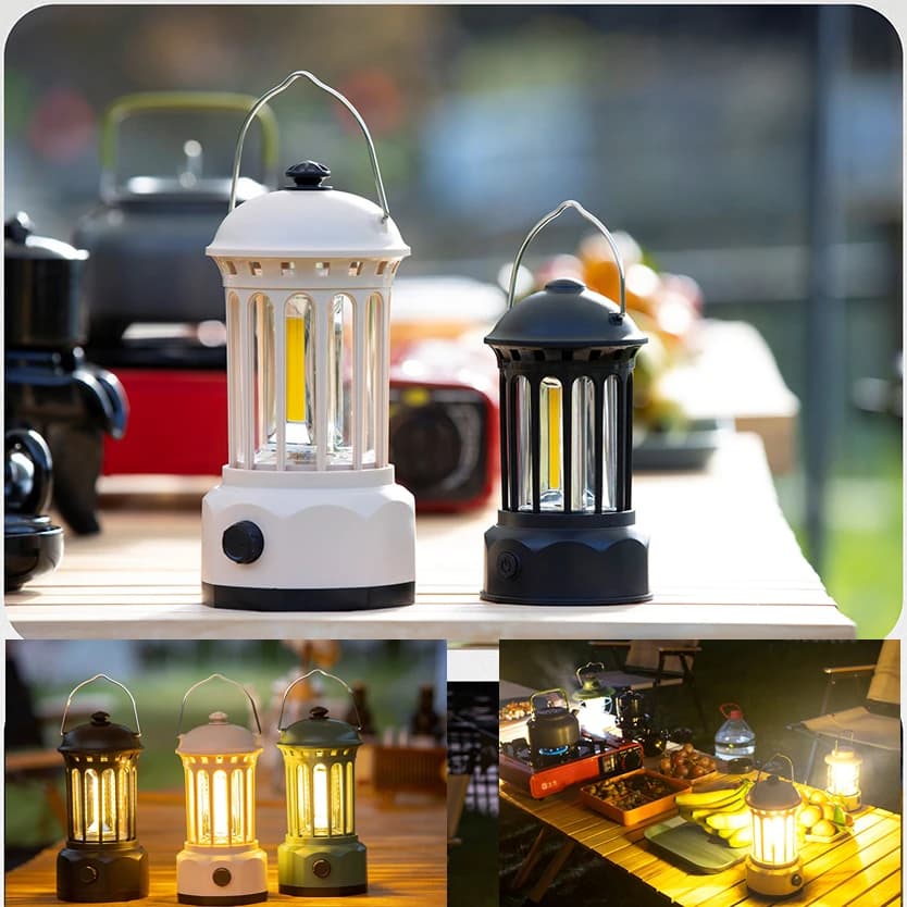 JOYINLED Luce Portatile per Tenda da Campeggio, Mini Illuminazione LED a Batterie AA per Esterni, Decorazione per Giardino, BBQ, Feste, Luce d'Atmosfera