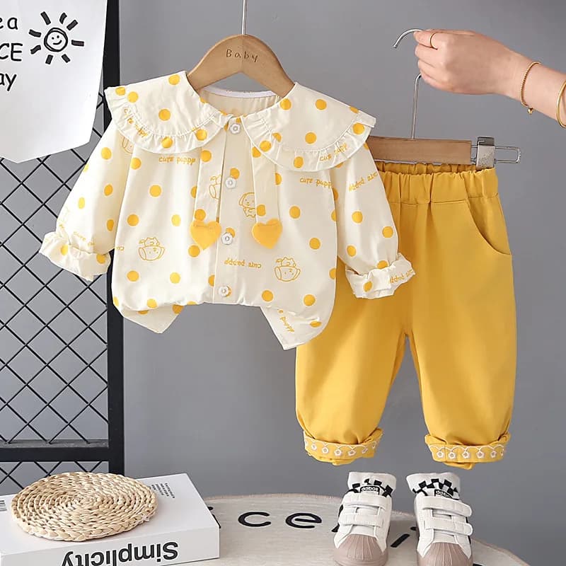 New Spring Autumn Baby Clothes Kids Clothing Children Girls Long Sleeved Shirt Pants 2Pcs/Sets Infant Costume Toddler Tracksuits