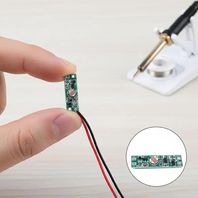 Interruttore Sensore di Luce Mini da 8mm, Fotocellula DC 3V 3.7V 5V 12V 24V con Accensione/Spegnimento Automatico per Lampione Stradale e Luce LED