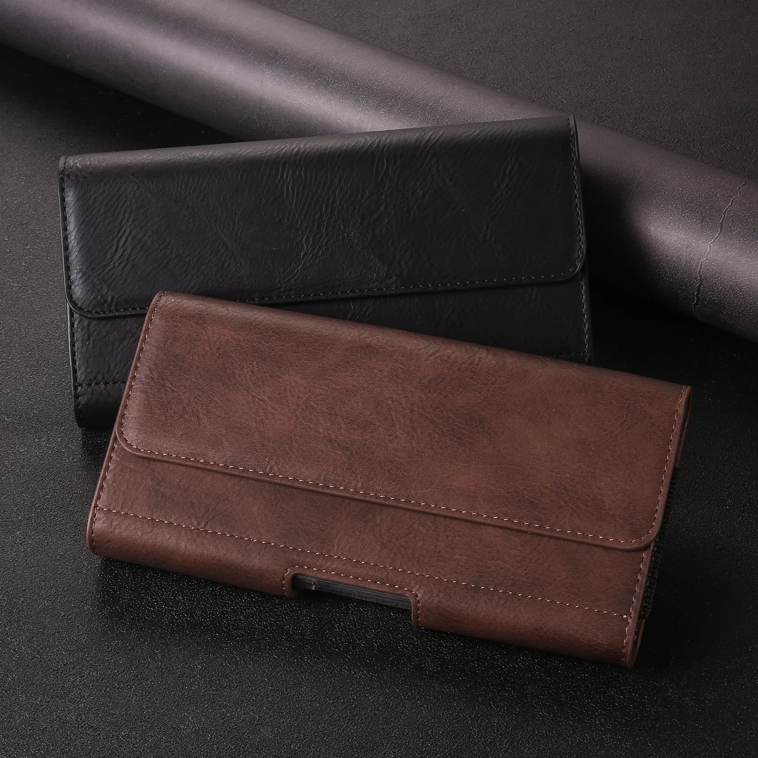 Clip da cintura in pelle Custodia per telefono da uomo Marsupio per Samsung Galaxy S25 S22 Ultra S21 FE A16 A15 A35 A55 A14 A34 A54 5G Custodia per fondina