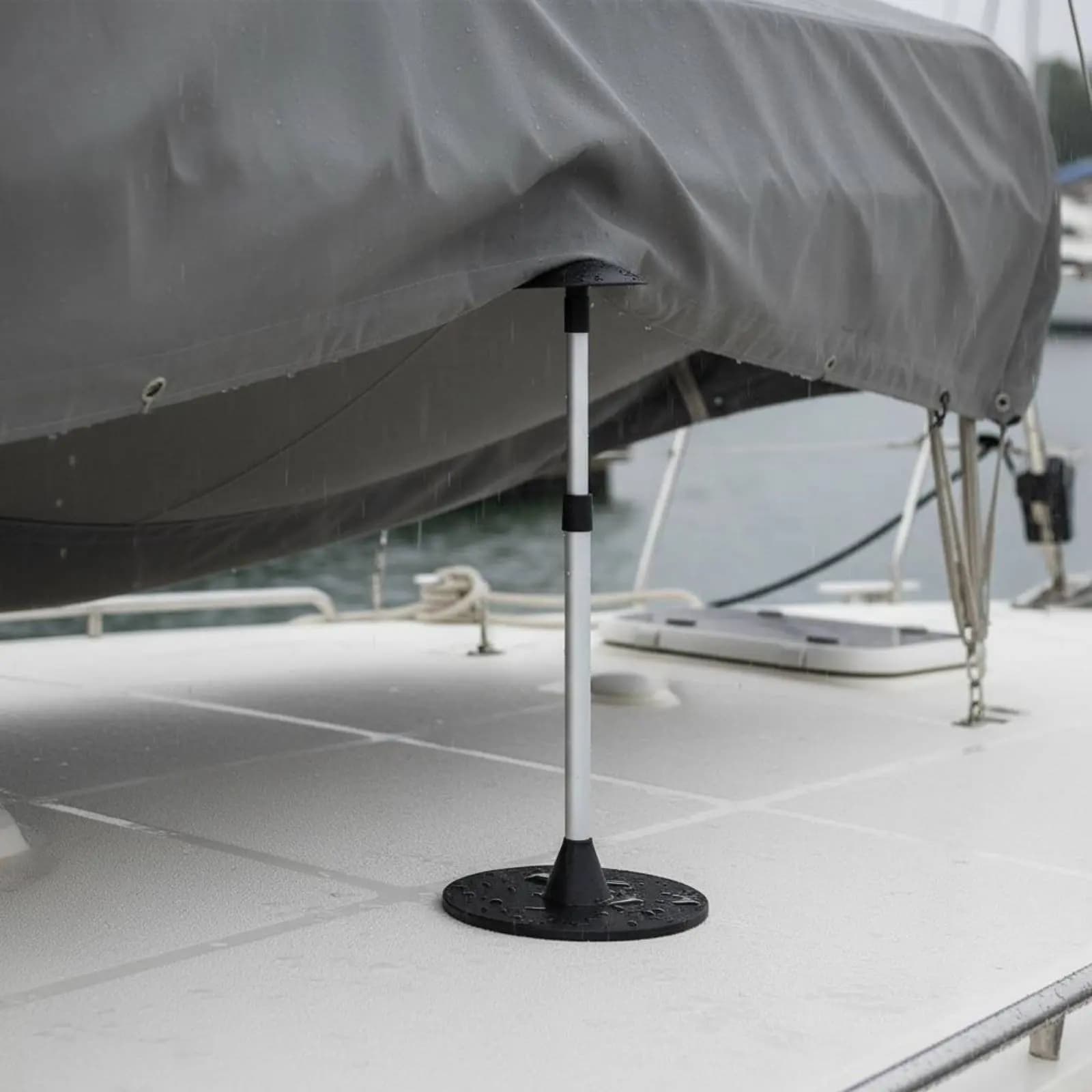 Palo di Supporto Telescopico per Copertura Barca in Alluminio, Accessori Nautici per Proprietari di Yacht