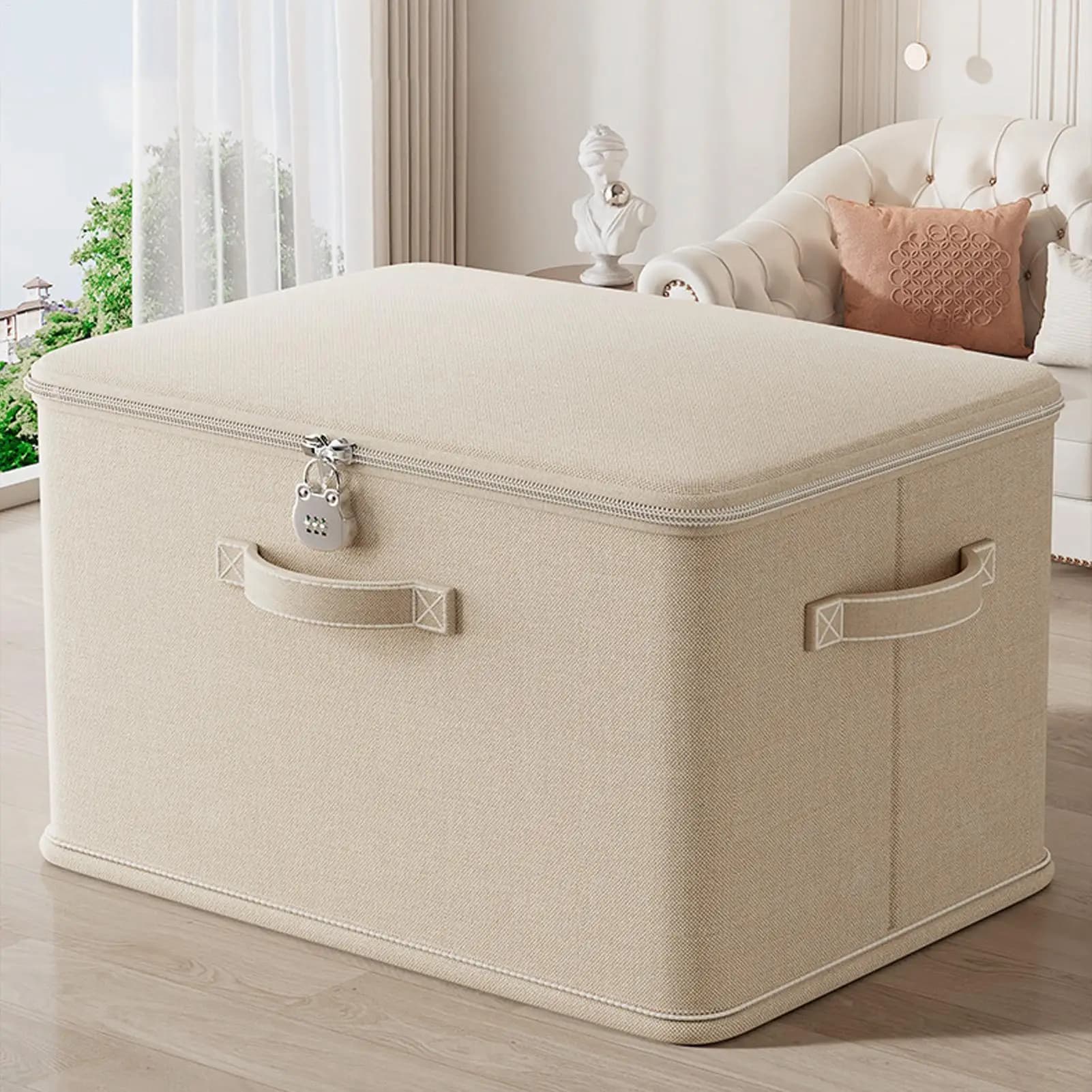Contenitore di Stoccaggio con Serratura, Impilabile, Sicuro, Antiodore, Lavabile, Cestini Organizzatori per Coperte