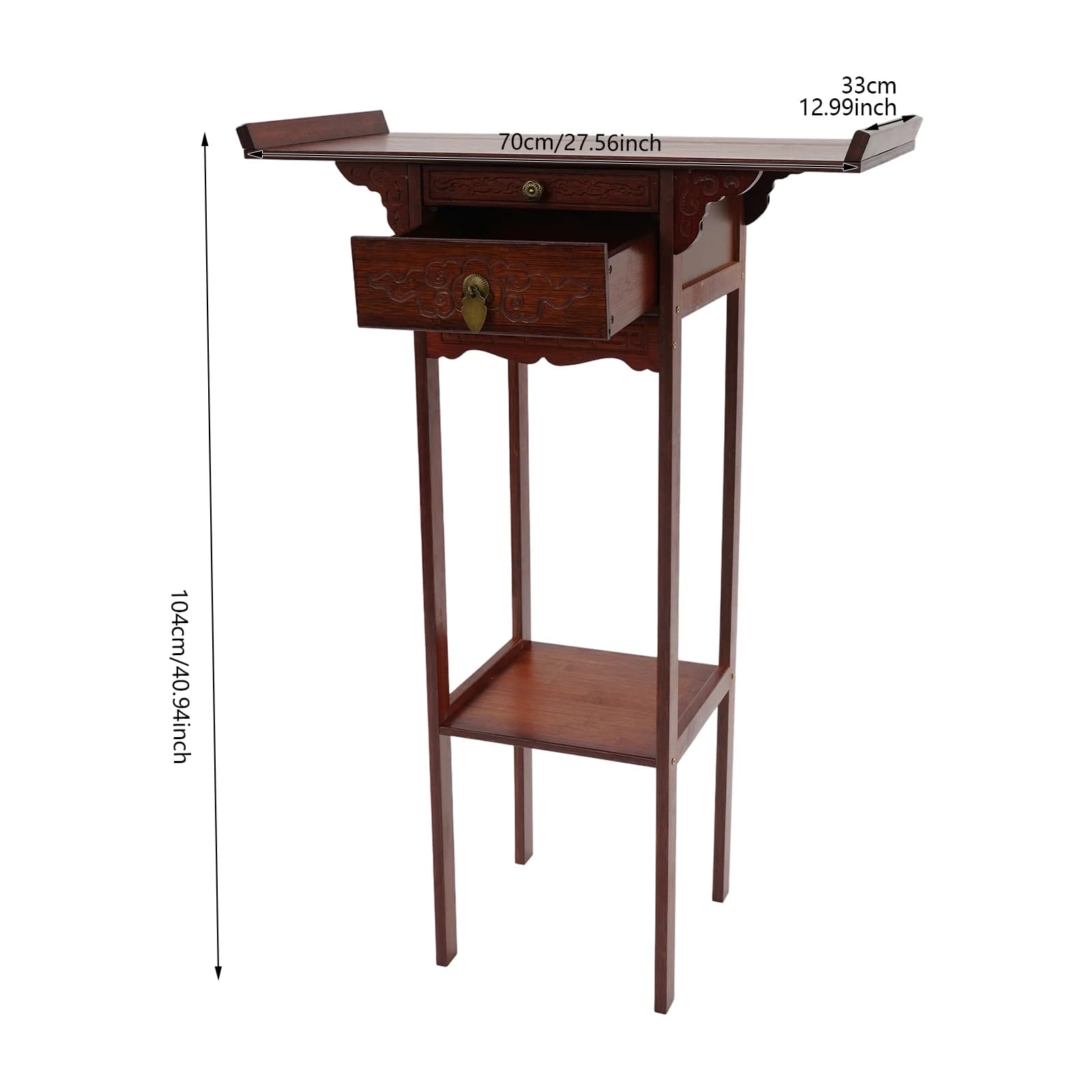 Tavolo da Meditazione, Tavolo Altare con Ripiano Estraibile, Tavolo Altare con Cassetto 27.56*12.99*40.94in per Casa, Camera da Letto, Uffici