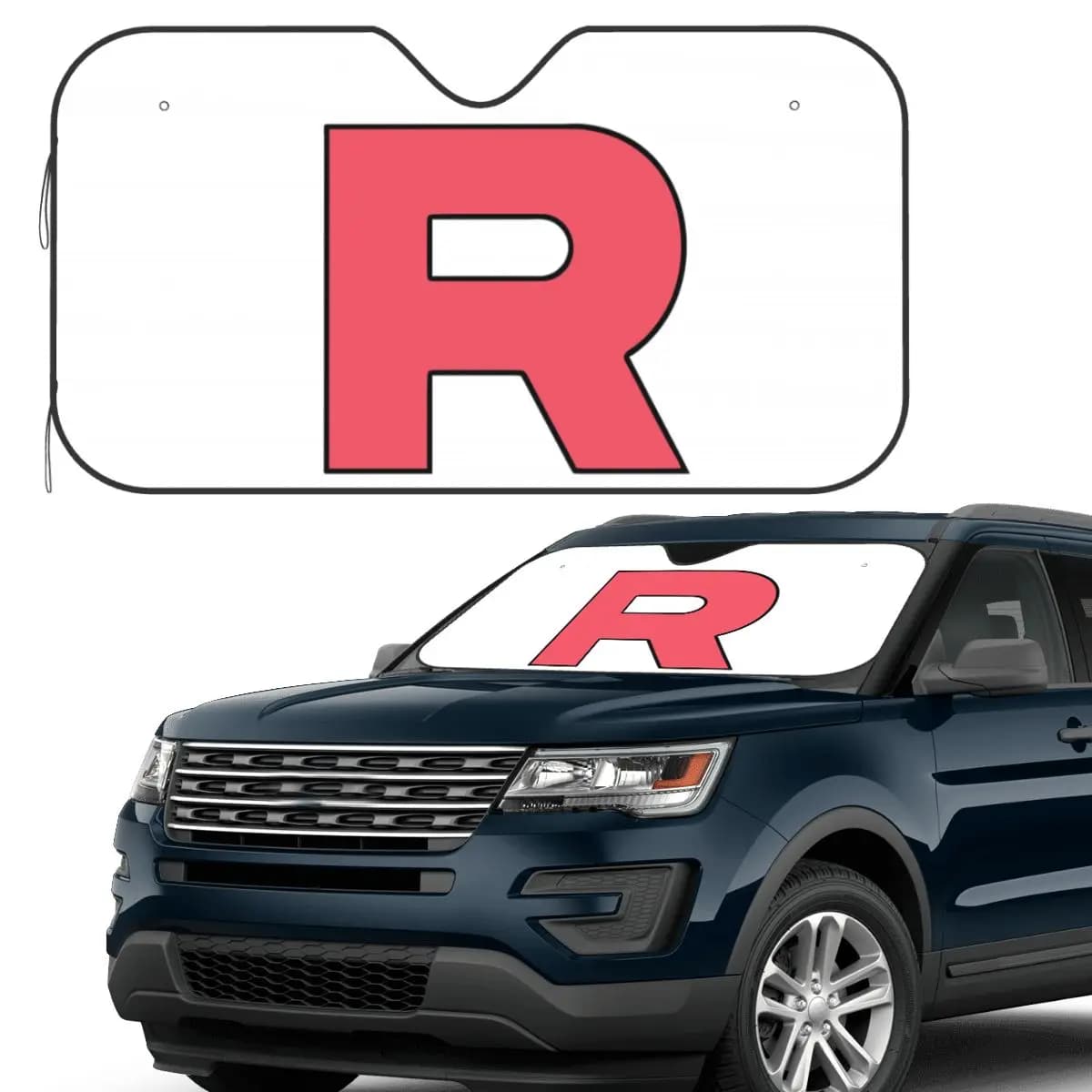 Lettera R Team Rocket Logo Parasole Parabrezza Parabrezza anteriore per auto Finestra Visiera parasole Accessori Coperture