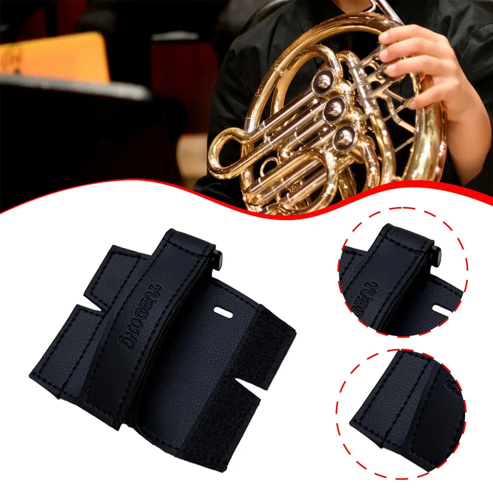 Copertura Protettiva Ergonomica in Pelle PU per Corno Francese, Cuscinetto Durevole per Musicisti, Strumento a Fiato in Ottone