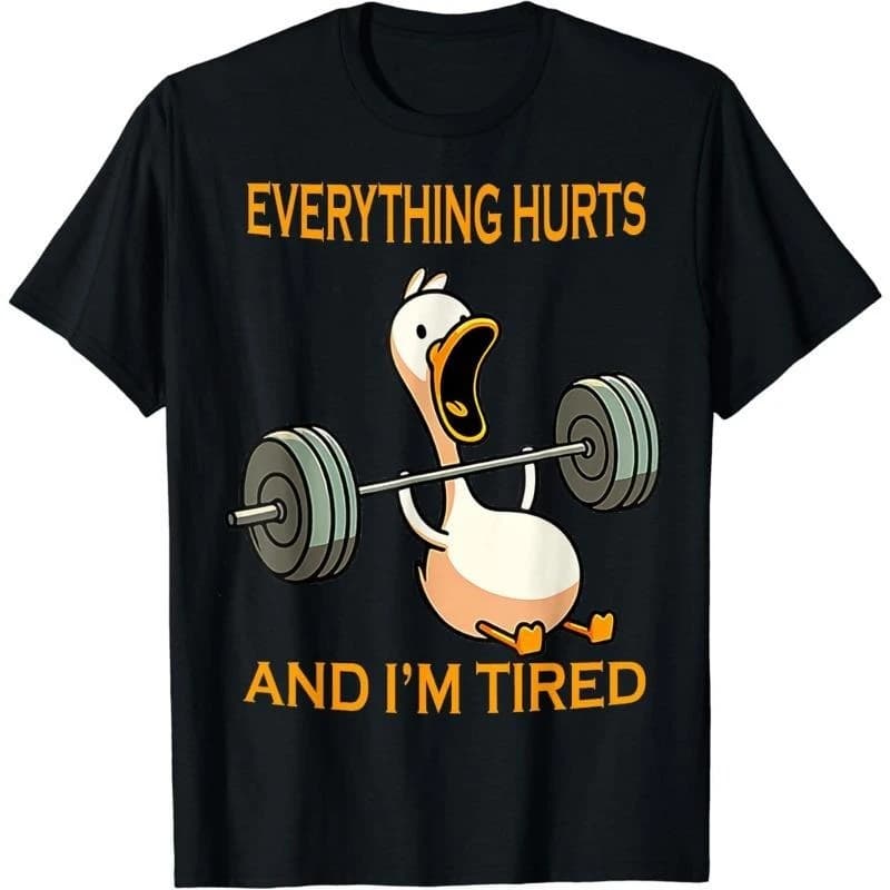 Duck Gym Weightlifting Bodybuilders Printed Short Sleeves Women Clothes Vintage Clothes Graphic T Shirts Y2k Top T-shirts