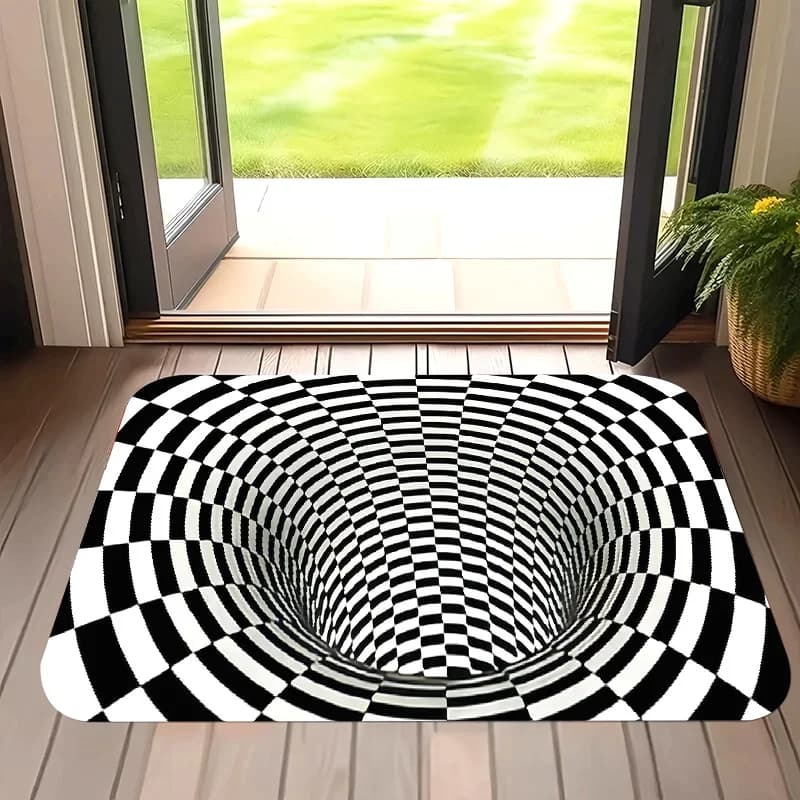 Tappetino per porta VIKAMA 3D, progettato per creare un effetto abbagliante, adatto per uso interno ed esterno. Tappeto d'ingresso, decorazione per la casa.