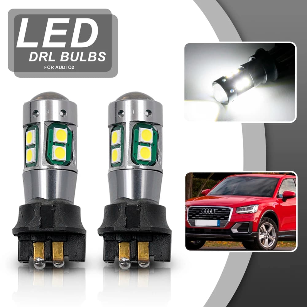 Per Audi Q2 2016-Up Canbus Error Free PW16W PW24W PWY24W LED luci di marcia diurna DRLs lampadina faro lampade di parcheggio Daylights