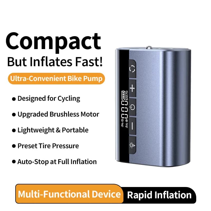 Mini pompa d'aria elettrica gonfiatore per bicicletta portatile senza fili per valvole Presta / Schrader accessori per bici da strada MTB all'aperto