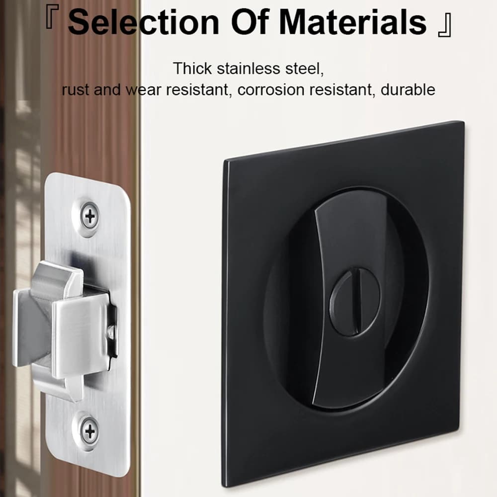 Serratura per porta integrata con maniglia invisibile per porte scorrevoli interne, utilizzabile come maniglia per serratura.
