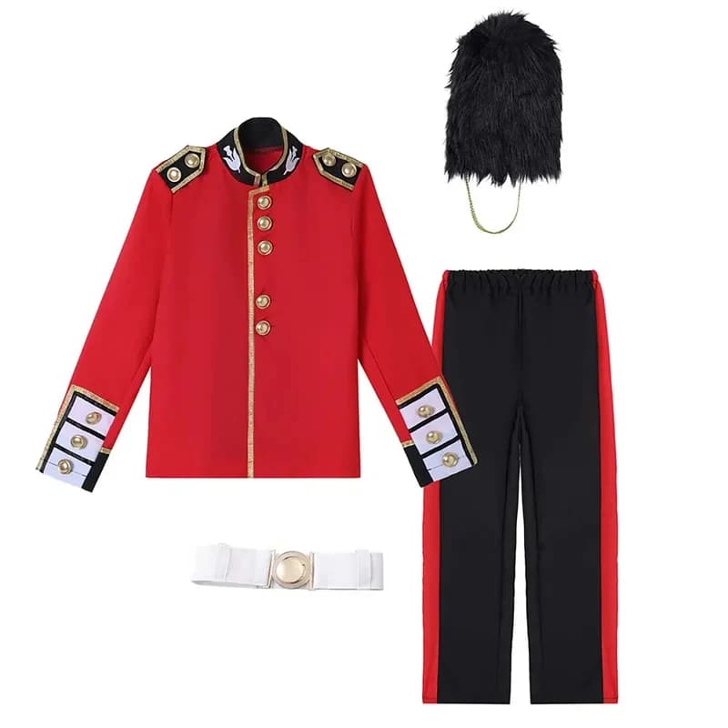 Costumi di Halloween per Cosplay ★ Gioco di Ruolo per Bambini Soldati Britannici Guardia d'Onore Reale ☆ Nuovo