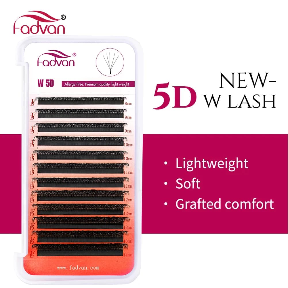 FADVAN 5D-W Shape 0.07 D Curl Natural Eyelash Extensions Fake Lash Soft Light Professional Premade Volume Fan Eyelashes