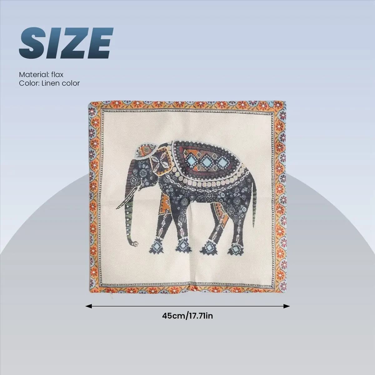A56K Indian Knitted Elephant Cotton Linen Throw Pillow Case Cushion Cover Decor