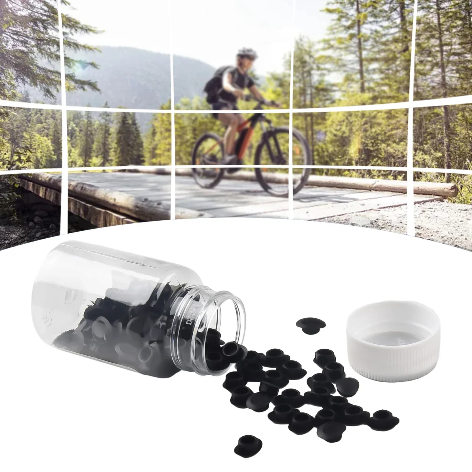 Tappi per cerchioni bici, tappi per ruote con occhielli, tappi per fori in acciaio per pneumatici bici, ricambi per biciclette in plastica ABS