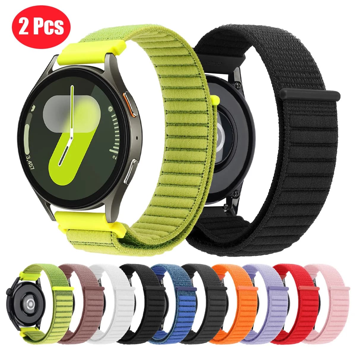 Per Samsung Galaxy Watch 7 Band 20mm 22mm cinturino in velcro orologio 6 5 4/6 4 Classic/Gear S3 S2 cinturino in nylon loop Sostituisci i braccialetti