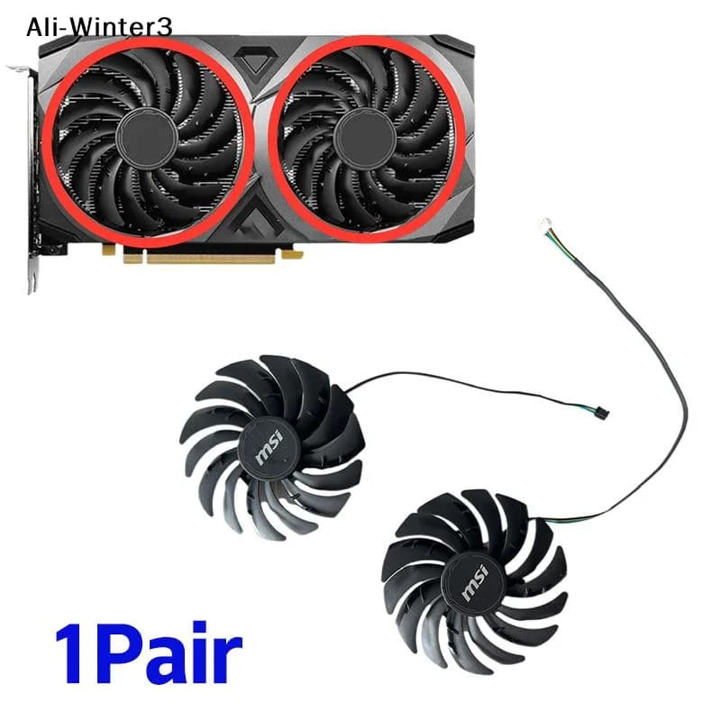 【WR】Ventola per scheda video MSI GeForce RTX 3070 3060 3060Ti VENTUS 2X OC 95MM PLD10010S12HH RTX3060 RTX3070 RTX3060Ti Ventola di raffreddamento GPU