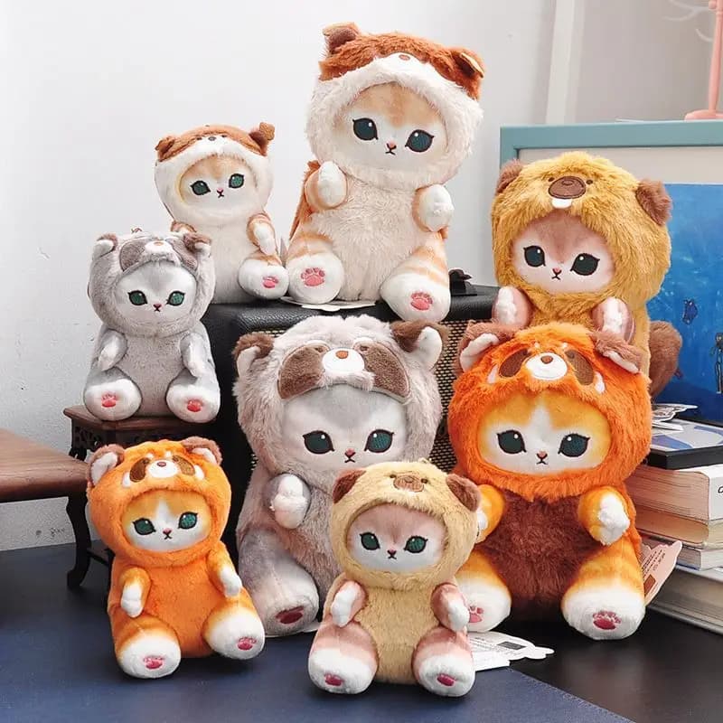 Peluche della serie Cash Mofushan Animali a coda lunga, simpatico peluche a forma di gatto squalo, giocattolo in peluche Kawaii, regalo per bambini