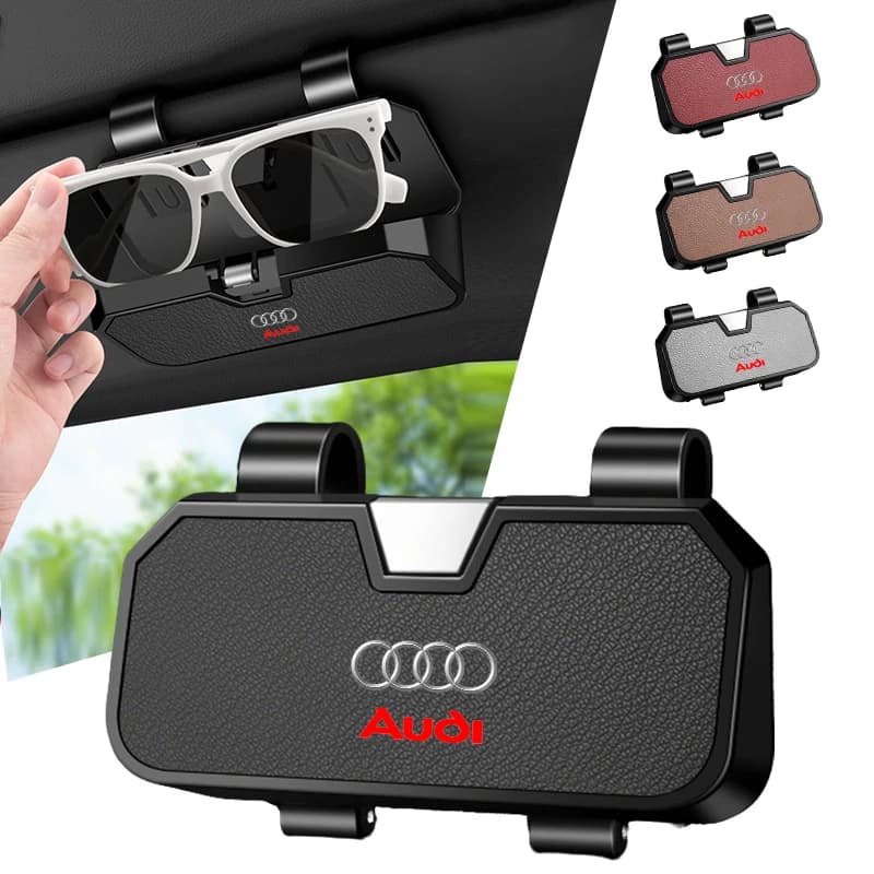 Car Sun Visor Glasses Clips Eyeglasses Storage Holder For Audi A4 B5 B6 A3 8P 8V 8L A5 A6 C6 C5 A1 A7 A8 Q2 Q3 TT Auto Accessory