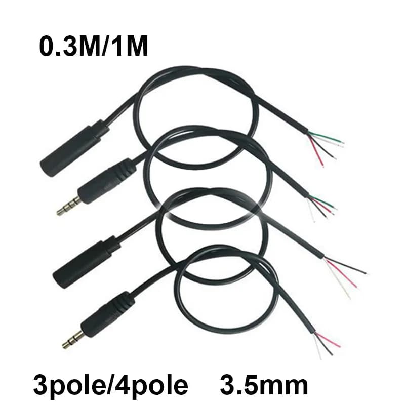Nuovo 3.5mm 3 Pin 4 Pin Core Maschio Femmina connettore aux 0.3M 1M Cavo di prolunga audio Aux Head Line 3.5mm Stereo FAI DA TE Audio Wire D6