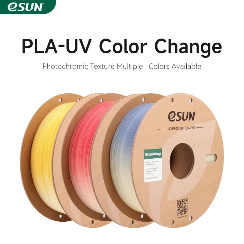 eSUN PLA UV Filament Change Color Filament 3D Printer for Bambu Lab 1.75mm 1KG Photochromic PLA UV Change Color 3D Filament