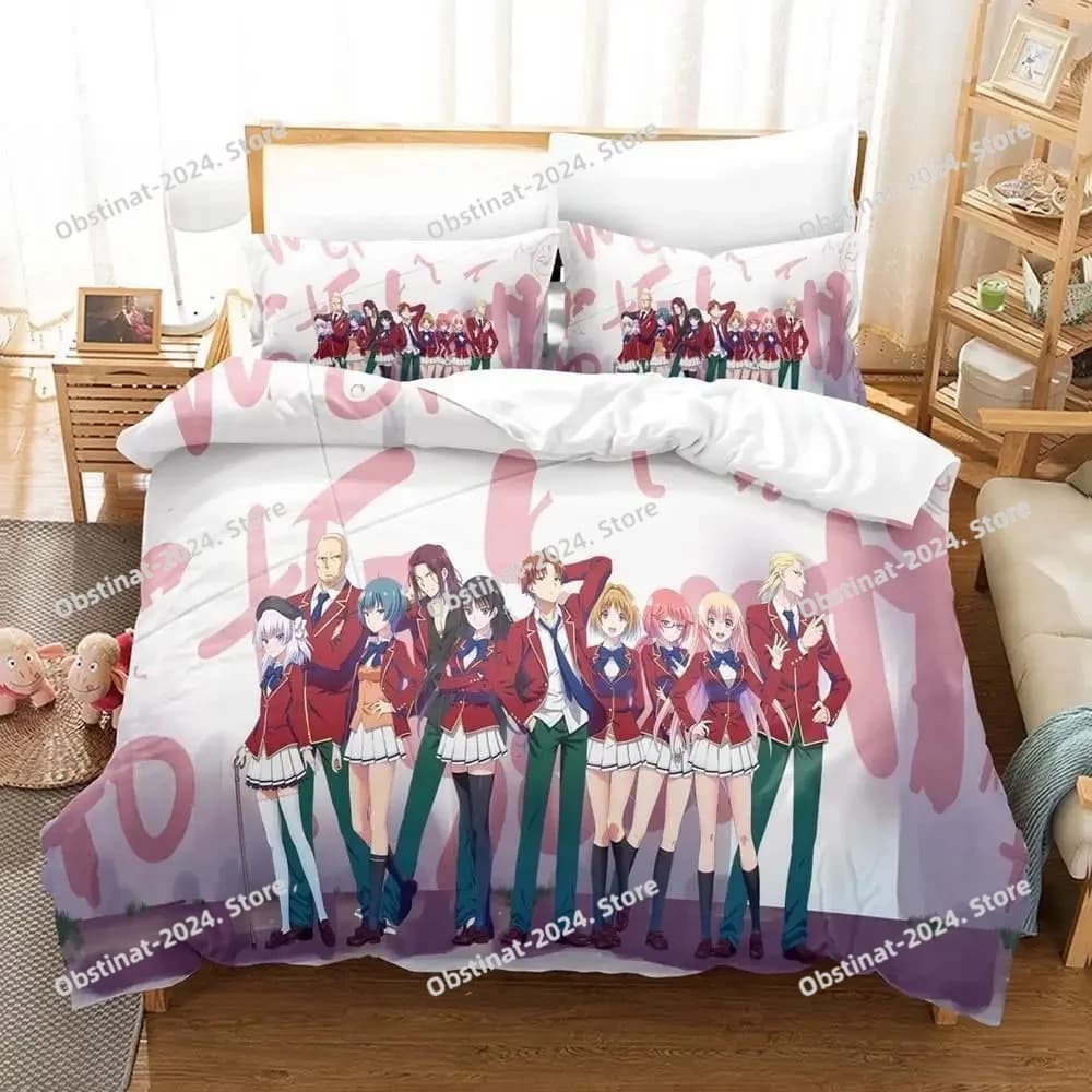 Set biancheria da letto Classroom Of The Elite Copripiumino stampato Federa Singolo doppio stile Queen King Size Set 3D Anime