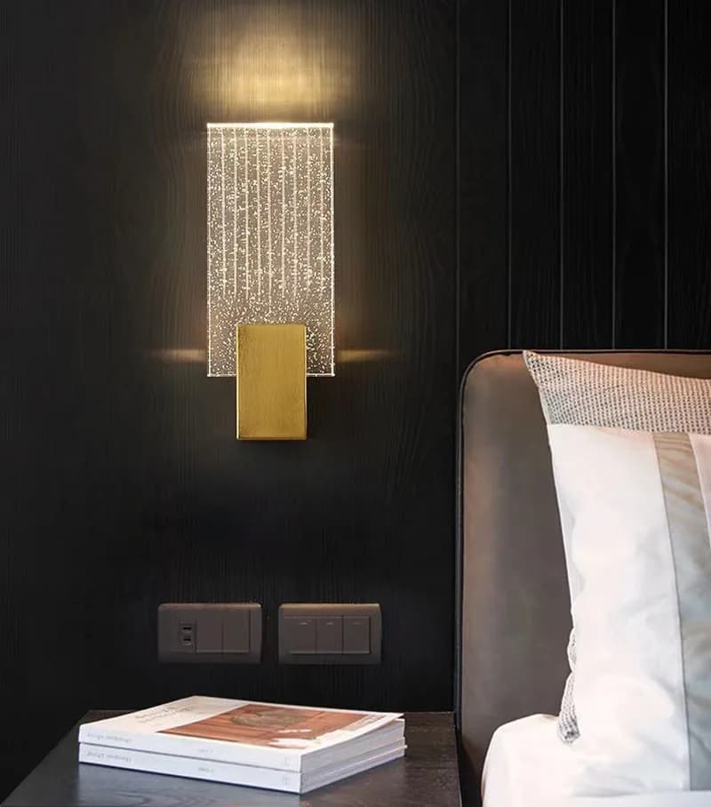 Lampada da parete moderna in cristallo per specchio luce frontale bagno trucco applique da parete moderna camera da letto soggiorno applique da parete illuminazione