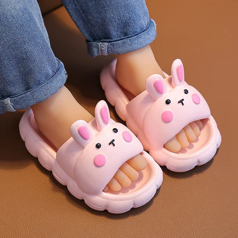 Rabbit-shaped baby slippers, parent-child model, summer, indoor and outdoor, anti-slip, new and fashionable.