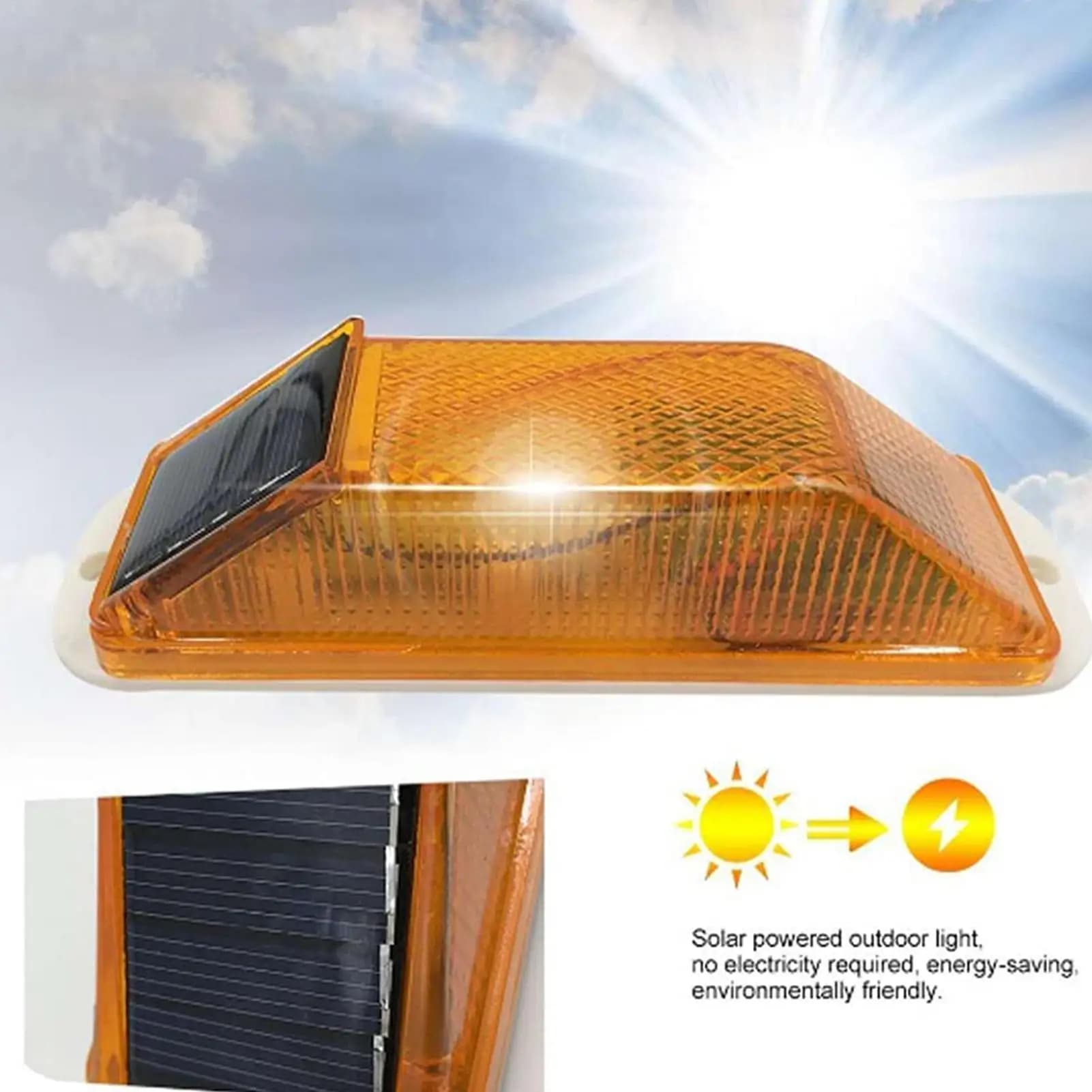 LED Solar Strobe Warning Lamp Solar Night Driving Traffic Safety Cautionled LED Light Chip Control Car Accessories