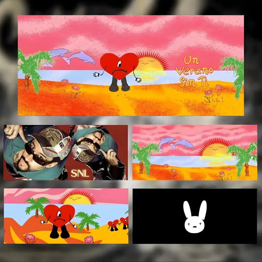 Tappetino per mouse Singer Pop B-Bad Bunny, tappetino per mouse da gioco di grandi dimensioni con bordi cuciti per PC