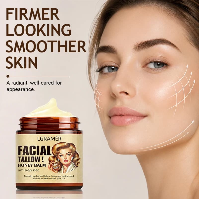 Viso al Sego e Miele, Crema Viso Naturale Nutriente al Sego di Manzo e Olio d'Oliva, Hydratante per la Cura Quotidiana della Pelle