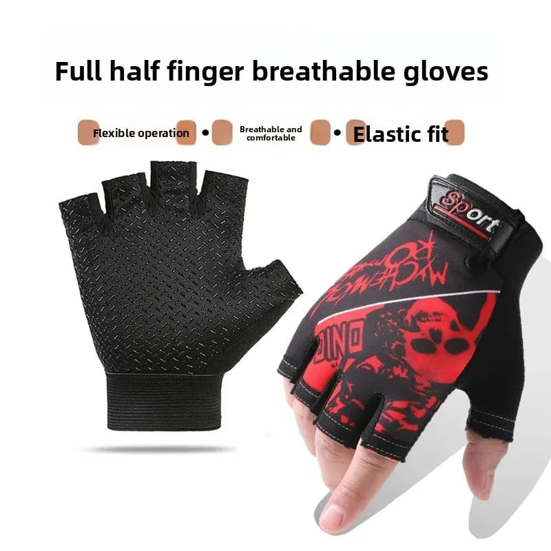 Cycling Gloves half fingers breathable anti slip with outdoor cycling skull mountaineering fishing fitness half fingers