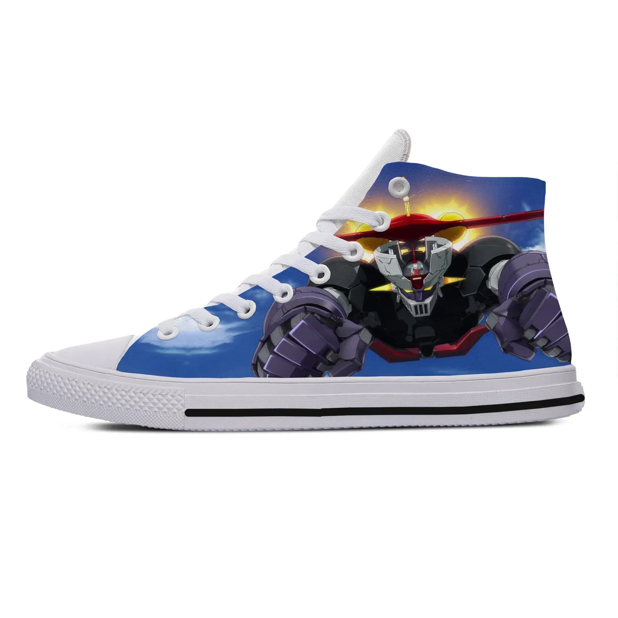 Hot Japanese Anime Manga Mazinger Z UFO Robot Fashion Woman Man Lightweight Sneakers High Quality High Help Casual Board Shoes