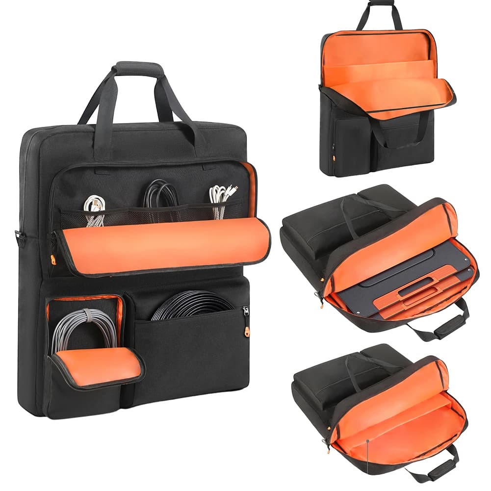 Borse per Pannelli Solari con Tracolla Imbottita, Organizer da Viaggio Multi-Tasca per Pannelli Solari Bifacciali/ZOUPW 100W 200W 220W