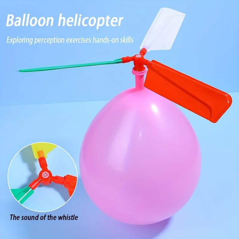 Kit Scientifico Elicottero a Propulsione a Palloncini Fai-da-te (3 Set) - Modello Educativo Aerodinamico, Esperimento Scientifico Fatto a Mano ZSY